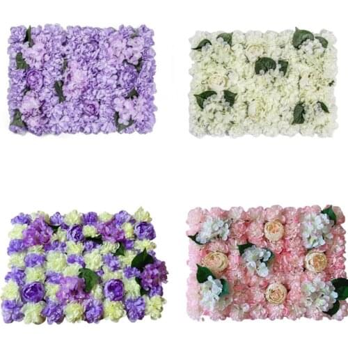 40X60 CM/PCS Artificial Flower Wall Home Decor Peony Hydrangea Flowers Row Panel Ornament For Wedding Backdrop DIY Decoration