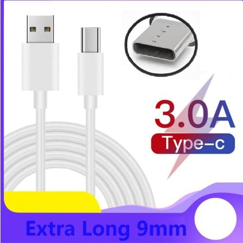 9 mm Extended 3.0 Type-C Fast Charger Cable for Blackview BV9600 Pro 2019 / Helio P70 / S8 / BV7000 Pro