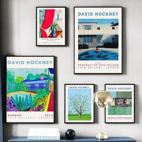 David Hockney Abstract Graffiti Canvas Painting Modern Exhibition Interior Decoration Wall Art Posters Nordic Posters and Prints