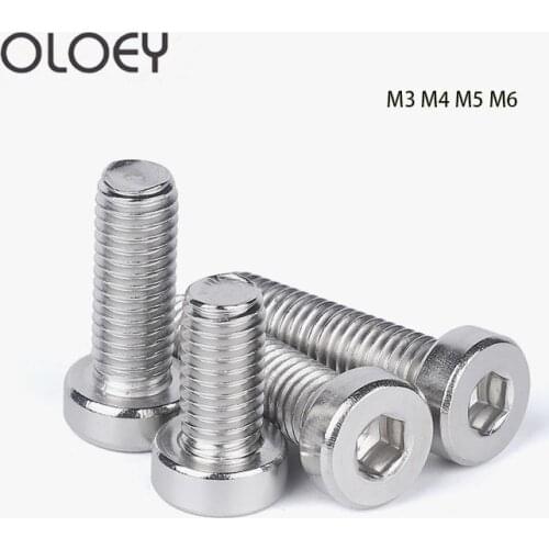 Free Shipping M3 M4 M5 M6 304 Stainless Steel DIN7984 Hex Hexagon Socket Thin Low Short Profile Head Allen Cap Screw Bolt