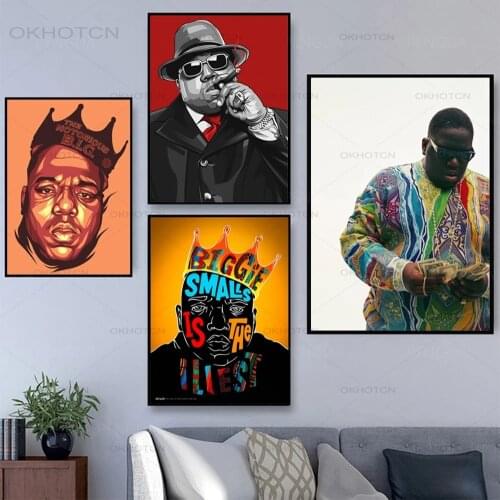 Biggie Smalls The Notorious B.i.g. Poster and Prints Hip-Hop Portrait Music Canvas Painting Wall Art Picture Living Room Decor