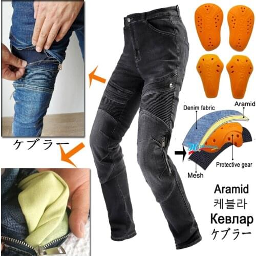 Aramid Motorcycle Riding Pants Pantalon Moto Jeans for Men Women Motocross Racing Trousers with 4 Knee Hip Protective Pads