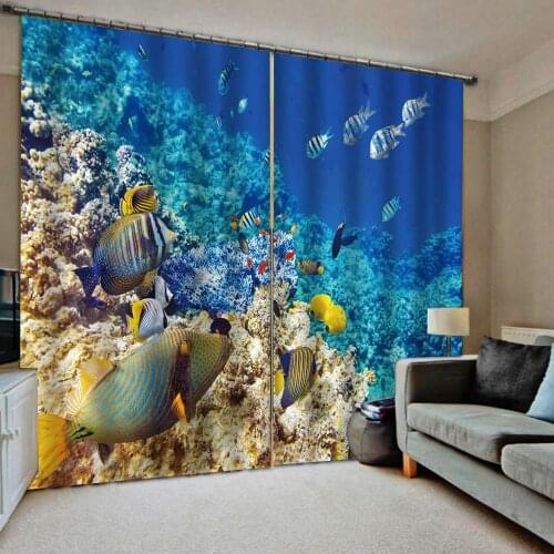 Home Decor Photo Curtain Blackout Window Curtains For Living Room Bedroom Underwater World Children Room Curtain Drapes