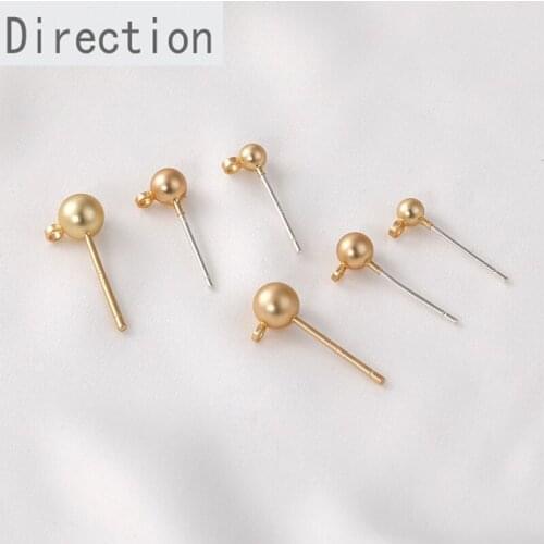 Customized 925 silver needle retro dumb ring Doudou earrings small ball Joker basic diy earrings material accessories