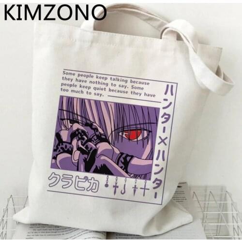Killua Hunter x Hunter shopping bag handbag cotton shopping grocery bag reusable bolsa compra grab