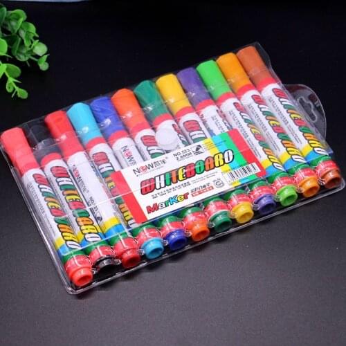 12 Colors/pack Refillable Whiteboard marker School Dry Erase Markers Children pen Supplies