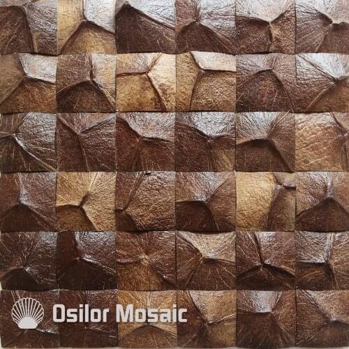Southeast Asia style natural 100% coconut shell mosaic tile for house decoration