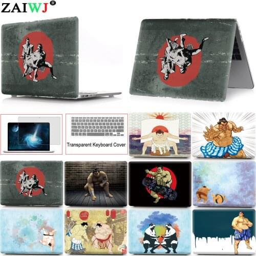 New 2019 Sumo print shell Laptop Case For MacBook Air Pro Retina 11 12 13 15 Pro 13.3 15.4 inch with Touch Bar + Keyboard cover