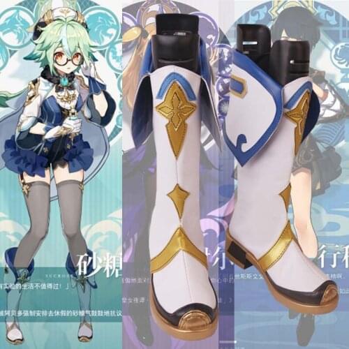 Genshin Impact Sucrose Cos Shoes Pu Leather Comfortable Boots Highly Restored Cosplay Game Theme Game Anime Role Playing
