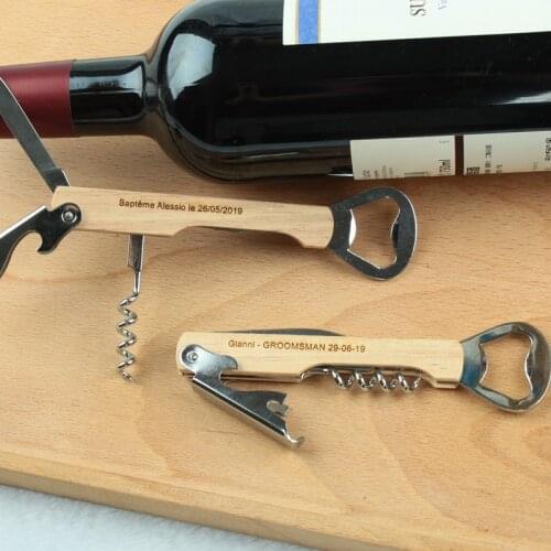 Personalized wedding Engraved name date Bottle Opener logo Corkscrews Opener custom wedding gifts for guests