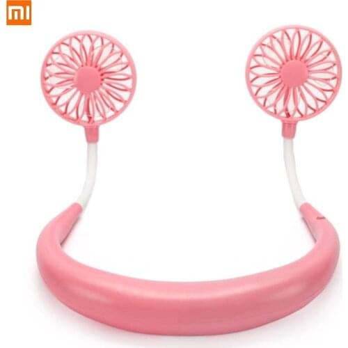 Xiaomi USB Portable cooler Fan Hanging Neck Rechargeable Mini Sports Outdoor Travel Fans 3 gears Air Conditioner