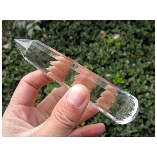 Stunning NATURAL VOGEL WATER CLEAR QUARTZ CRYSTAL 13 sided WAND POINT 149g