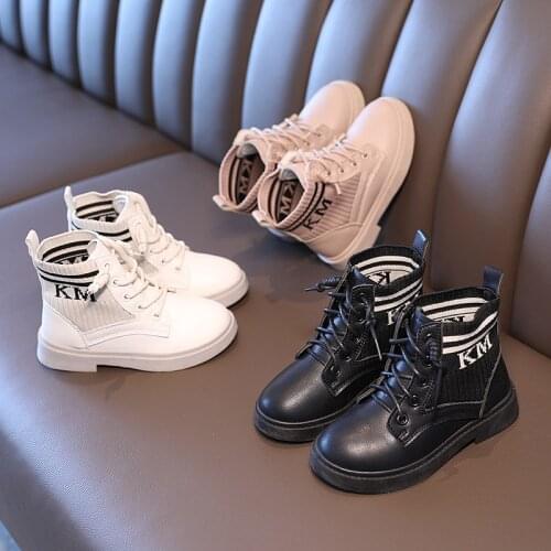 Girls Boys Casual Boots 2020 Spring Autumn Children Martin Boots British Style Non-slip Soft Bottom Shoes Kids Leather Boots