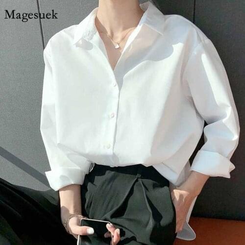 Casual Loose Cotton White Plus Size Women Shirts Harajuku Button Female Shirt Tops Long Sleeve Korean Blouses Women Blusas 12398