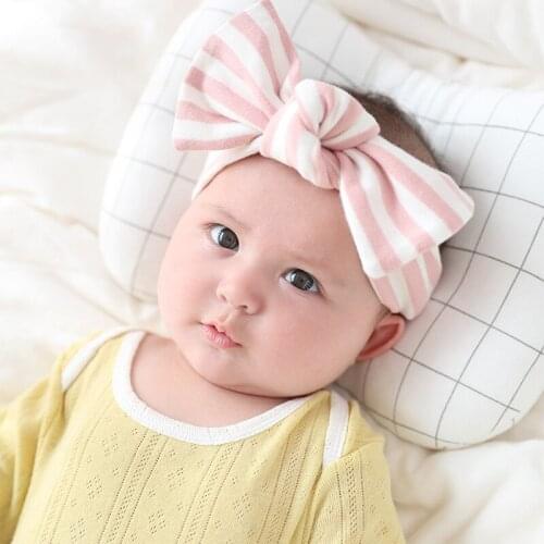 New Soft Cute Baby Rabbit Ears Elastic Stripe Bowknot Headband High Quality Gift Drop Shipping