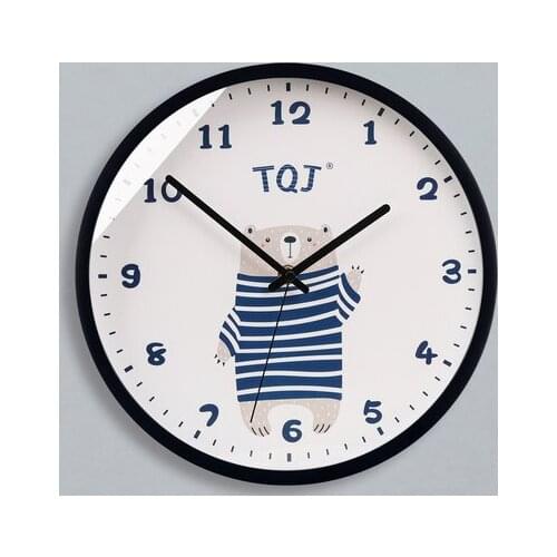 Simple Silent Wall Clock Cartoon Modern Design Kids Silent Wall Clock Bedroom Animal Chambre Enfant Home Decoration AD50WC