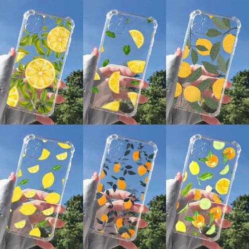 Lemon Phone Case Transparent for Clear iPhone 11 12 8 7 6 6S XS MAX Plus X 5S SE 2020 XR mini pro
