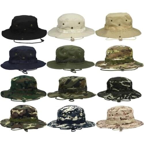 Outdoor Boonie Hat Wide Brim Breathable Safari Fishing Hats UV Protection Foldable Military Hat Climbing Summer Hats Caps