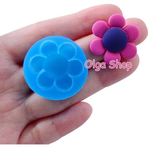 HYL283 26.4mm Flower Silicone Mold Fondant Cake Decoration Candy Resin Clay Earrings Necklace Craft Soap Candle FOOD SAFE