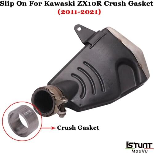 Slip On For Kawaski ZX10R 2011-2021 Motorcycle Exhaust Pipe Escape Crush Gasket Middle Tube Link Pipe Gasket Eliminator Enhanced