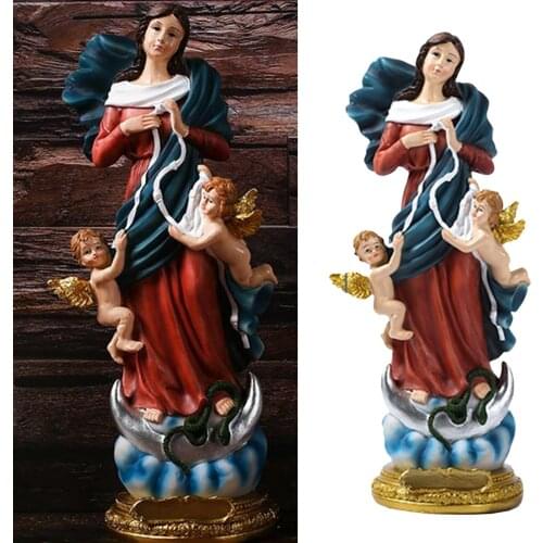 Catholic Madonna Saint Mary Statue Fatima Our Lady of Lourds Saint Statue Figure Christ Tabletop Statue Figurine Resin