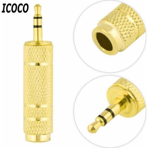 ICOCO 3.5mm Male to 6.5mm 1/4" Female Jack Plug Stereo Headphone Microphone Audio Adapter Converter AV Gold Plated Wholesale