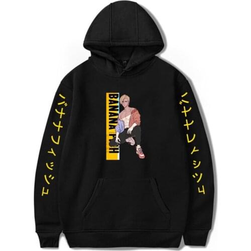 Harajuku Banana Fish Printed Hoodie Anime boys/girls Streetwear Unisex Clothes Pullover Coat Sweatshirt Fashion Ash Lynx Hooded