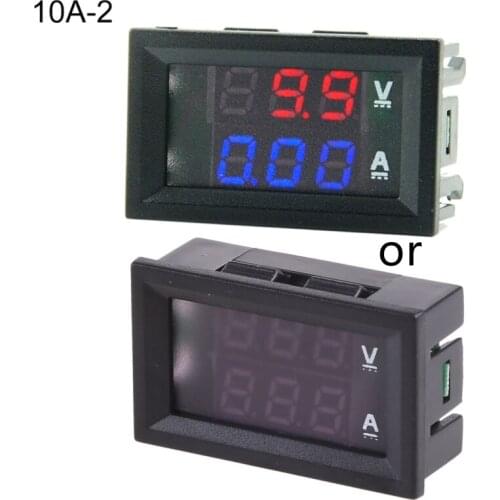 DC 7-110V Voltmeter Current meter Ampere Volt Gauge Red+Blue /Red+Red Dual LED Display 10A 50A 100A