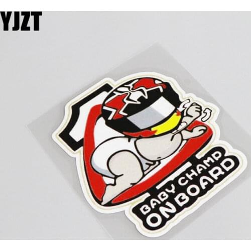 YJZT 9.5CM*10.3CM Cartoon BABY ON BOARD PVC Waterproof Decal Car Sticker Decoration 13-0034