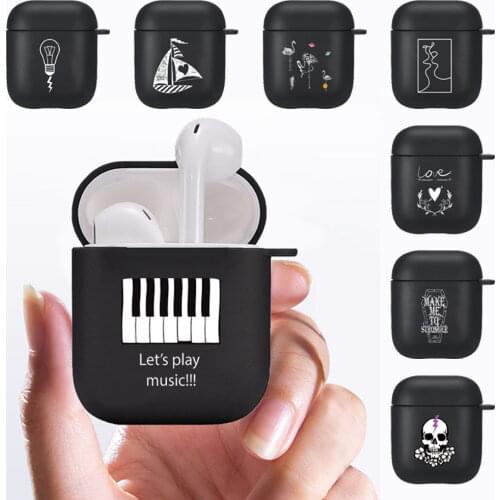 Simple Style Protect Cover for Apple Airpods 1/2 Gen Silicone Matte Black Wireless Bluetooth Earphone Case Headphone Accessories