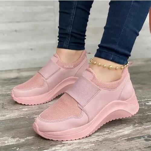 2021 Summer Women Sneakers Vulcanized Shoes Solid Hollow Casual Ladies Running Shoes LightWeight Mesh Breathable Female Sneakers