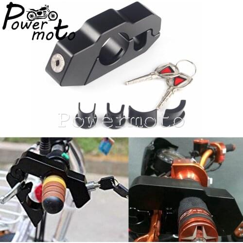 1.5'' CNC Aluminum Motorcycle Handlebar Lock Grip For ATV Scooters Dirt Street Bikes Security Handset Brake Lever Disc Lock
