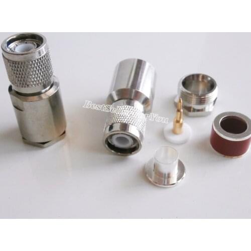 1Pcs TNC male plug clamp RG8 RG165 LMR400 7D-FB RF Straight Coax connector