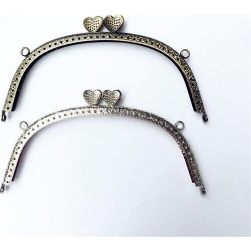 10pcs 16.5cm Heart Head Hollow Out Metal Frame for Shoulder Bag Handbag Purse