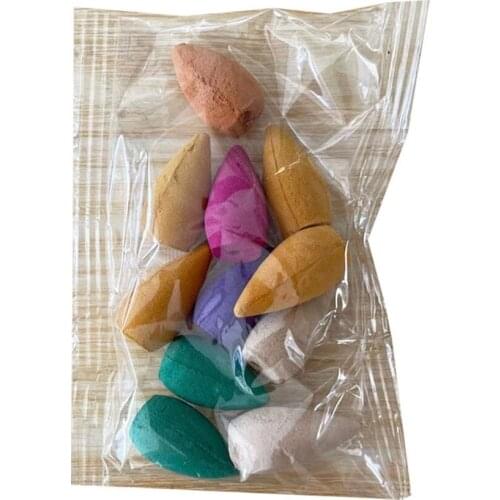 10Pcs/50Pcs Backflow Incense Cones Mixed Natural Scents Sandalwood Rose Lily Tulips Rosemary Lavender Sakura Osmanthus