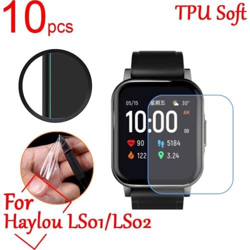 10pcs/lot Ultra Clear Soft LCD Full Cover Screen Protectors For Haylou Smart Watch 1/2 LS01 LS02 Sports Smart Watch Band Film
