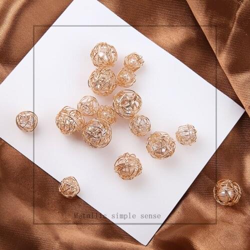 10pcs Metal Diy Beads Jewelry European And American Trinkets Earrings Zircon Earrings For Women Fashion Accessories Wholesale