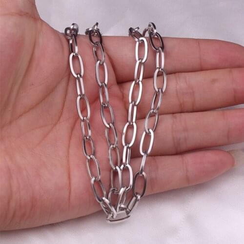 10pcs wholesale width 6mm Chain stainless steel chains with clasps diy jewelry making for necklaces findings di162