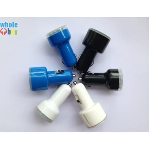 100pcs/lot 5V/2.1A Universal Dual USB Car Charger/halo Car Charger for iPhone 4S 5S 5C 5G Samsung S3 S4 HTC