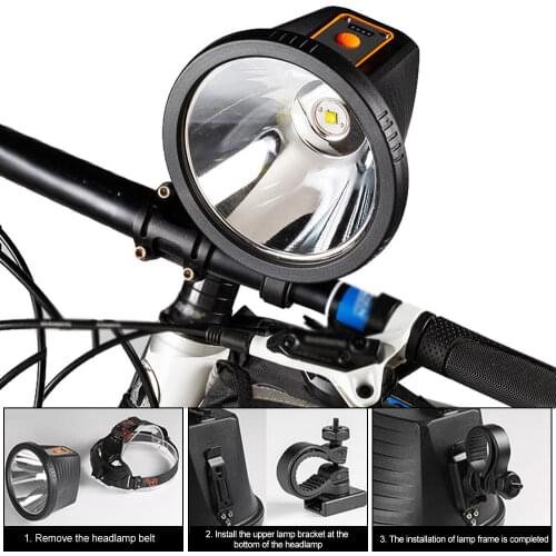 2 in 1 USB Charging Bike Light LED Headlamp 4 Modes Adjustable Angle Front Bicycle Headlight with Built-in Battery