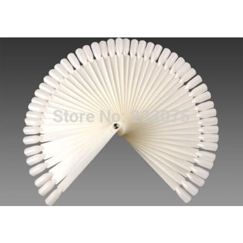 2x 50pcs nature False Nail Art Tips Sticks Polish Display Fan for Practice Salon
