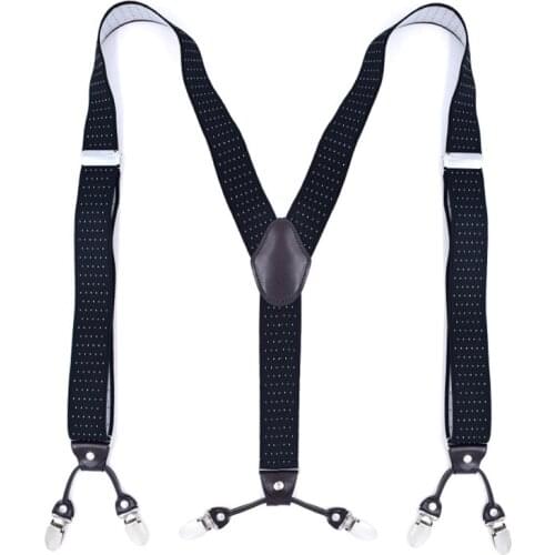 3.5cm Y-Back Leather Suspenders Men Women Adult Adjustable Elastic Pants Trousers Braces Strap Belt Wedding Event Formal Casual