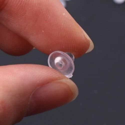 83XC 100Pcs Clear Anti-Pain Rubber Clip On Earring Super Soft Silicone Cushion Pads