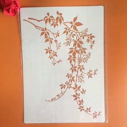 A4 29 * 21cm Leaves DIY Stencils Wall Painting Scrapbook Coloring Embossing Album Decorative Paper Card Template cake