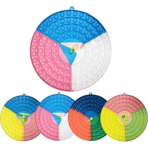 Big Size Rainbow Pop Jumbo Push Popper Bubble Fidget Toy Chess Game Board with 2PCS Dices