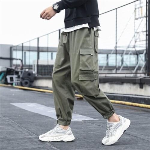 Male Camo Jogger Cotton Trousers Many Pocket Zip Military Style Camouflage Mens Cargo Pants Men Harem Pants Multi-Pocket Ma