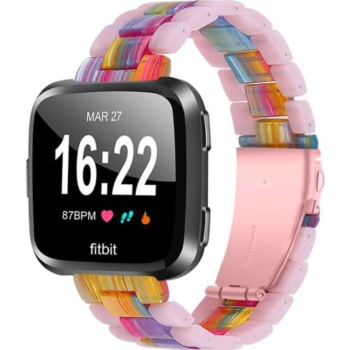 Colorful Resin Watch Band Fitbit for Fitbit Versa /Versa 2/Versa Lite Strap Replacement Bracelet Men Women Wristband for Versa 2