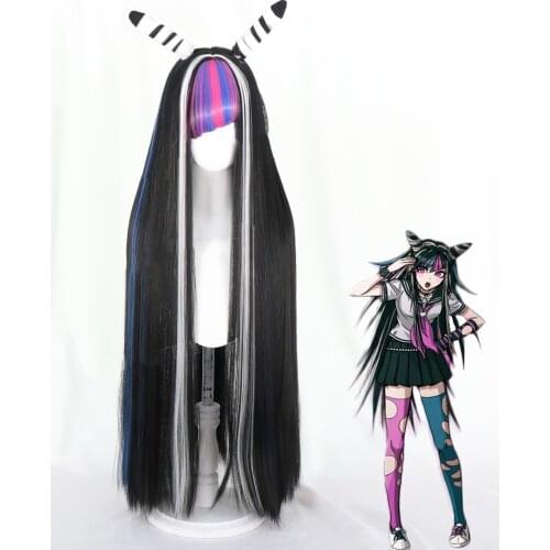 Dangan Ronpa 2 Mikan Tsumiki Wigs Danganronpa Mioda Ibuki Cosplay 100cm Long Heat Resistant Synthetic Hair Cosplay Wig C55C09