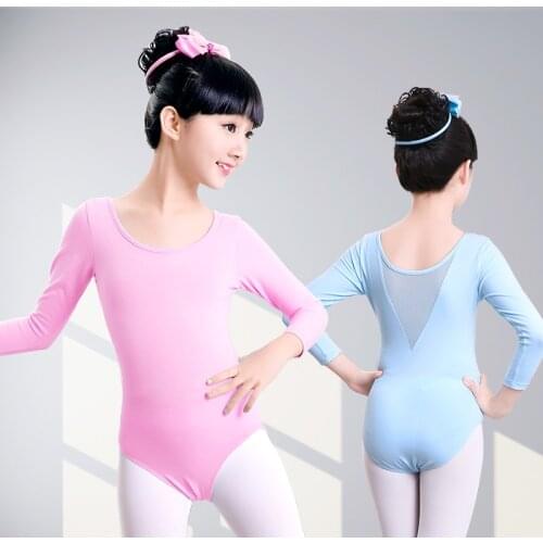 Children Ballet Leotard Dance Suit Kids Gymnastic Leotard With Chiffon Skirt Dress Long Short Sleeve Ballet Leotard For Girls