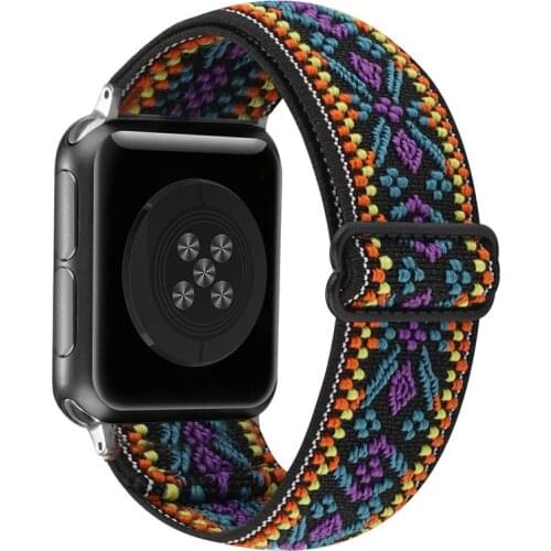 Stretchy Solo Loop Strap For Apple Watch SE Series 6 Band Nylon 44mm 40mm Elastic Watchbands For Applewatch 3 42mm 38mm iWatch 5
